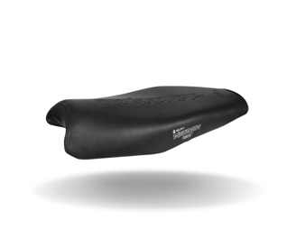 DASS - a black and white motorcycle seat cover with a black seat