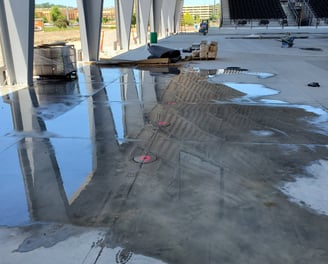 Core Drilling For Fence Post at St. Louis Blues Facility.