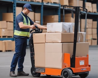 a image of a delivery service delivering product on time