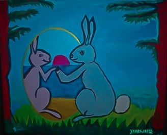 robots and bunnies exposition by artist Yous