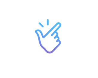 Icon of a hand snapping fingers, representing ease and simplicity of use.