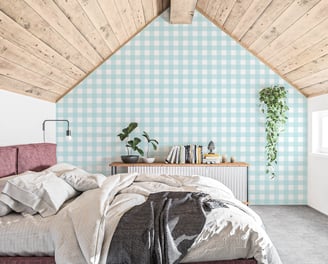 Gingham removable fabric wallpaper