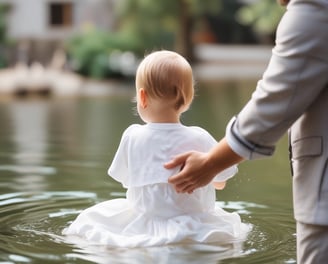 woman in grey t-shirt and black pants in water