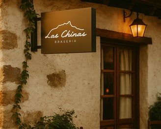 Exterior del restaurante Las Chinas, con decoración tradicional de Abrucena
