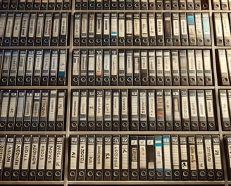 A videotape library.