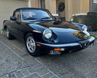 Alfa Romeo spider black car detailing mobile
