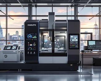 CNC machine operating in Charlotte-based manufacturing workshop