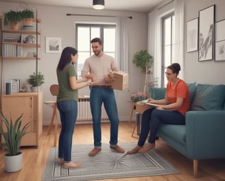 An illuminated sign with a prominent blue neon arrow pointing upwards. Below the arrow, the sign reads 'Apple Creek Cottages' in decorative letters with leaf accents. Additional text mentions 'Suites with Kitchen' and 'Reasonable Rates.' A smaller sign beneath indicates 'Vacancy' in yellow and 'No' in red.