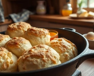 biscuits in an iron skillet
