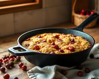 Cranberry Cornbread in an iron skillet