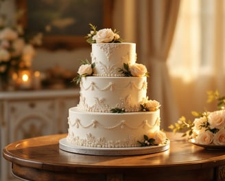 beautiful 3 tier traditional wedding cake