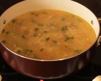 simmering gumbo stock
