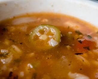 pot of Louisiana seafood gumbo