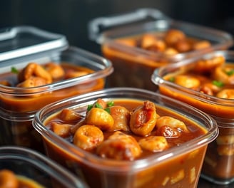 leftover seafoodgumbo in containers