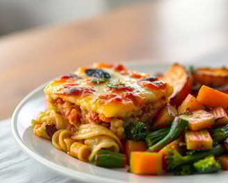casserole with roasted veggies