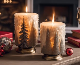lighted candles on black surface