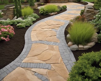 beautiful stone and pavers walkway