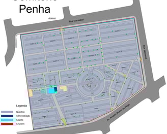 Imagem mostra setor interno do cemiterio da Penha da velar em sao paulo