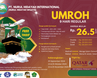 harga paket biaya umroh september oktober november 2024