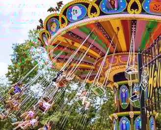a carnival ride at a carnival park