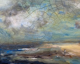 Title: After the storm - An impressionistic painting of the shore after a storm.