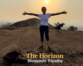 Shreyashi Tripathy, Indian pianist and composer, featured on the emotional and poetic album cover 'The Horizon'