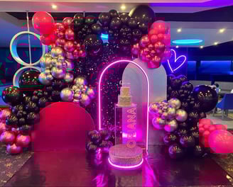 π LUXURY PARTY VIBES This isnβt just decoration... β¨ Itβs an EXPERIENCE by A1DECORATION π Neon Pink β’ Chrome Balloons β’ Cu