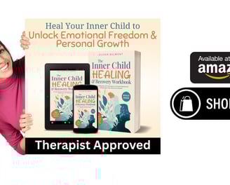 a woman holding a sign that says, heal your inner child