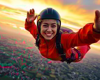 woman skydiving