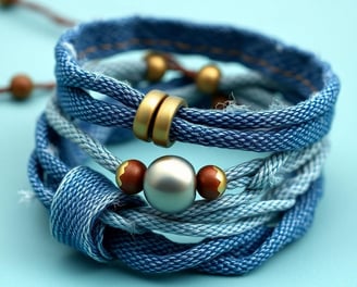 denim frayed bracelet