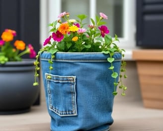 Blue Jean Planter Cover