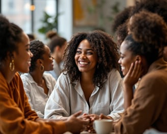 a group of people sitting at a table
