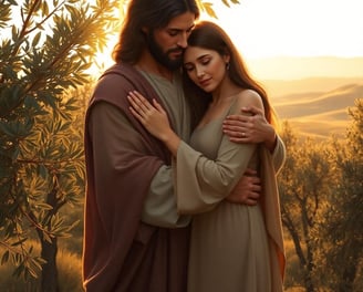 jesus hugging a woman
