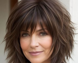 a woman with a short haircut and a short haircut