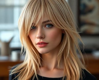woman with straight blonde hair