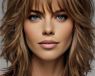 woman with a shaggy wolf haircut