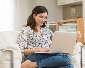 woman on her computer
