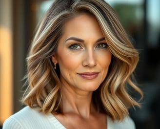 a woman with blonde hair and a white sweater