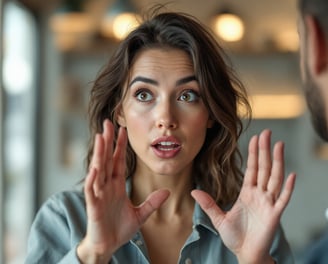 woman saying no to someone