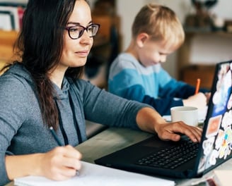 woman working from home