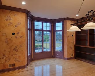plaster and hand painted flowers wall finish in colts neck nj by marcine