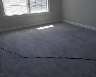 Bedroom with gray clean carpet