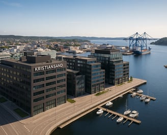 a large building with a bridge over a river