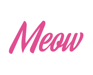 Logo tipográfico de Meow Dj en colores rosa