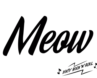 Logo tipográfico de Meow Dj en color negro