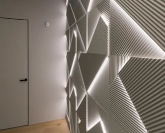 panneau mural pvc 3d forme géométrique intérieur moderne