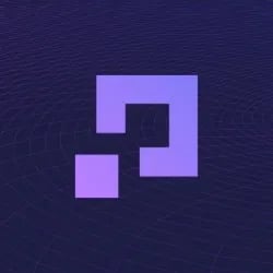a purple square shaped logo with a purple square