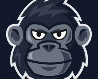 a monkey head with a gorilla face and a gorilla face