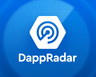 a blue and white logo with the word dappradderadr on it