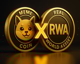 a gold coin with a dogie face and a real coin